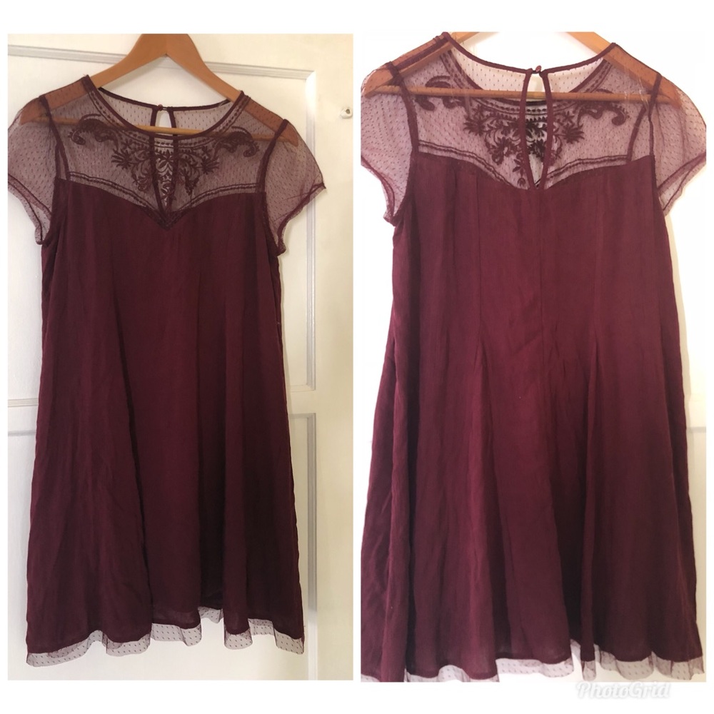 Adorable burgundy laced dress